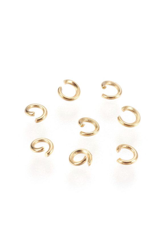 1500Pcs Stainless Steel Open Jump Rings 18K Gold Plated Split Connecting Rings 3mm Round Chainmaille Charm