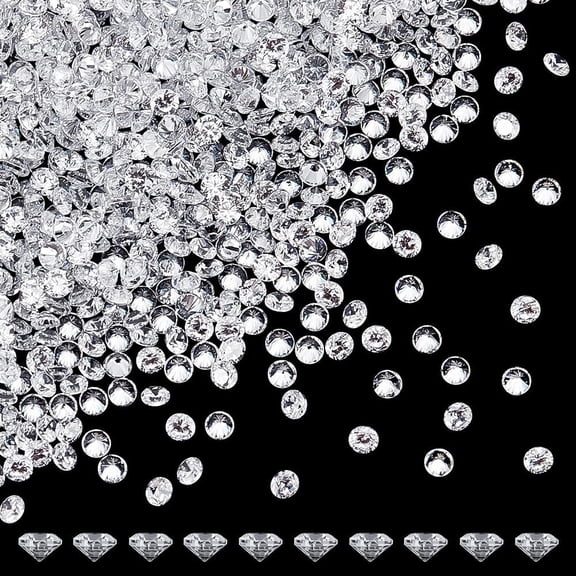 1500Pcs Tiny Cubic Zirconia Faceted Rhinestone Cabochons 2mm Grade A Clear Pointed Back Cabochons Diamond Small Loose Stone Gems for DIY DIY Jewelry Making Nail Art Craft Ring Embellishment