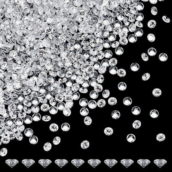 1500Pcs Tiny Cubic Zirconia Faceted Rhinestone Cabochons 2mm Grade A Clear Pointed Back Cabochons Diamond Small Loose Stone Gems for DIY Jewelry Making Nail Art Craft Ring Embellishment