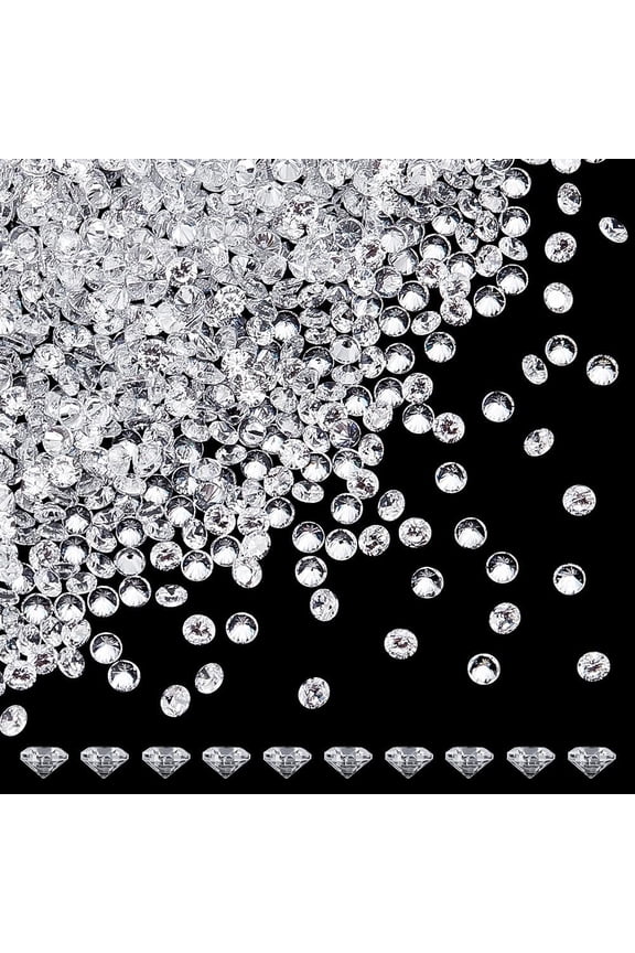 1500Pcs Tiny Cubic Zirconia Faceted Rhinestone Cabochons 2mm Grade A Clear Pointed Back Cabochons Diamond Small Loose Stone Gems for DIY Jewelry Making Nail Art Craft Ring Embellishment