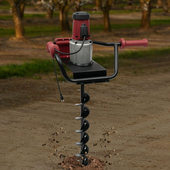 1500W 1.6HP Electric Auger Digging Drill, 192rpm, Post Hole Digger with Drill Bits and Extension Rod for Tree Planting 110V