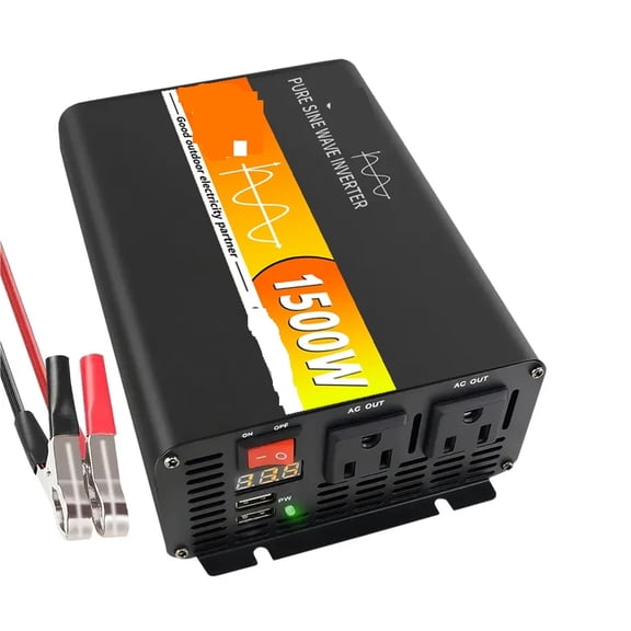 1500W 1000W Pure Sine Wave Power Inverter 12V to 110/120 for Car RV Solar Off Grid ,Easy to Operate