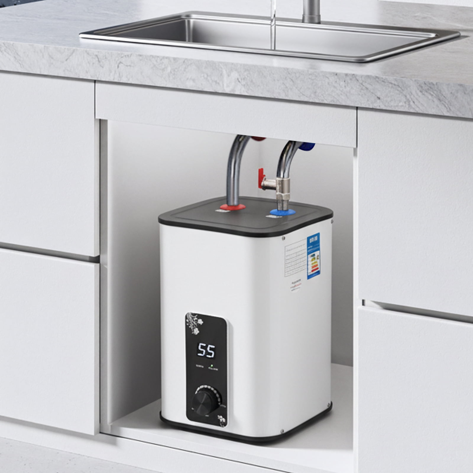 1500W 110-120V 8L Electric Mini Tank Water Heater, Instant Hot Water Heater, Electric Water Heater