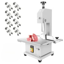1500W 110V Electric Meat Cutting Machine, Meat Bandsaw with 8 Saw Blades & 440-660 LBS/H Efficiency, Stainless Steel Frozen Meat Cutter, 0.04"-4" Thickness, Bone Saw Machine for Chicken, Restaurant