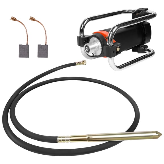 1500W 16000 RPM Motor Hand Held Electric Concrete Vibrator, Portable Construction Insertion Vibrator, Remove Air Bubbles and Level Concrete with 14-3/4 Ft Long Shaft, Black