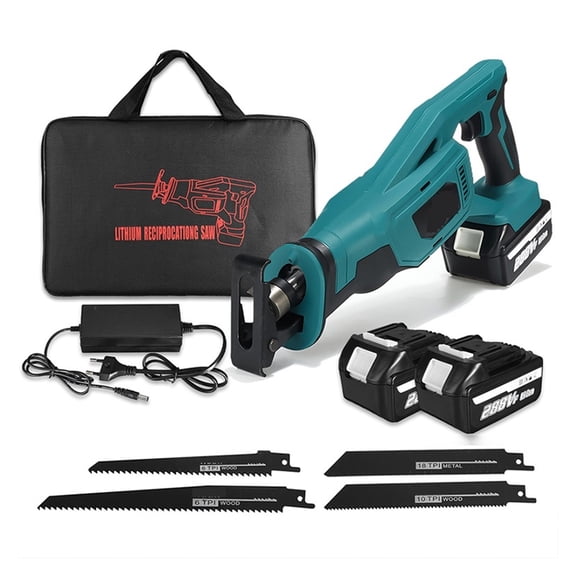 1500W 288VF Cordless Reciprocating Saw Electric Metal Wood Cutting Tool For 18V Battery With Blades 1/2PC Li-ion Battery ,DIY Tools