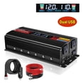 thumbnail image 1 of 1500W 3000W Peak Power Inverter Modified Sine Wave DC 12V to AC 110V 120V Car Converter Adapter USB Charger 2 AC Outlets 2 USB LCD Display for Car, RV, Camping & Home Backup Black, 1 of 10