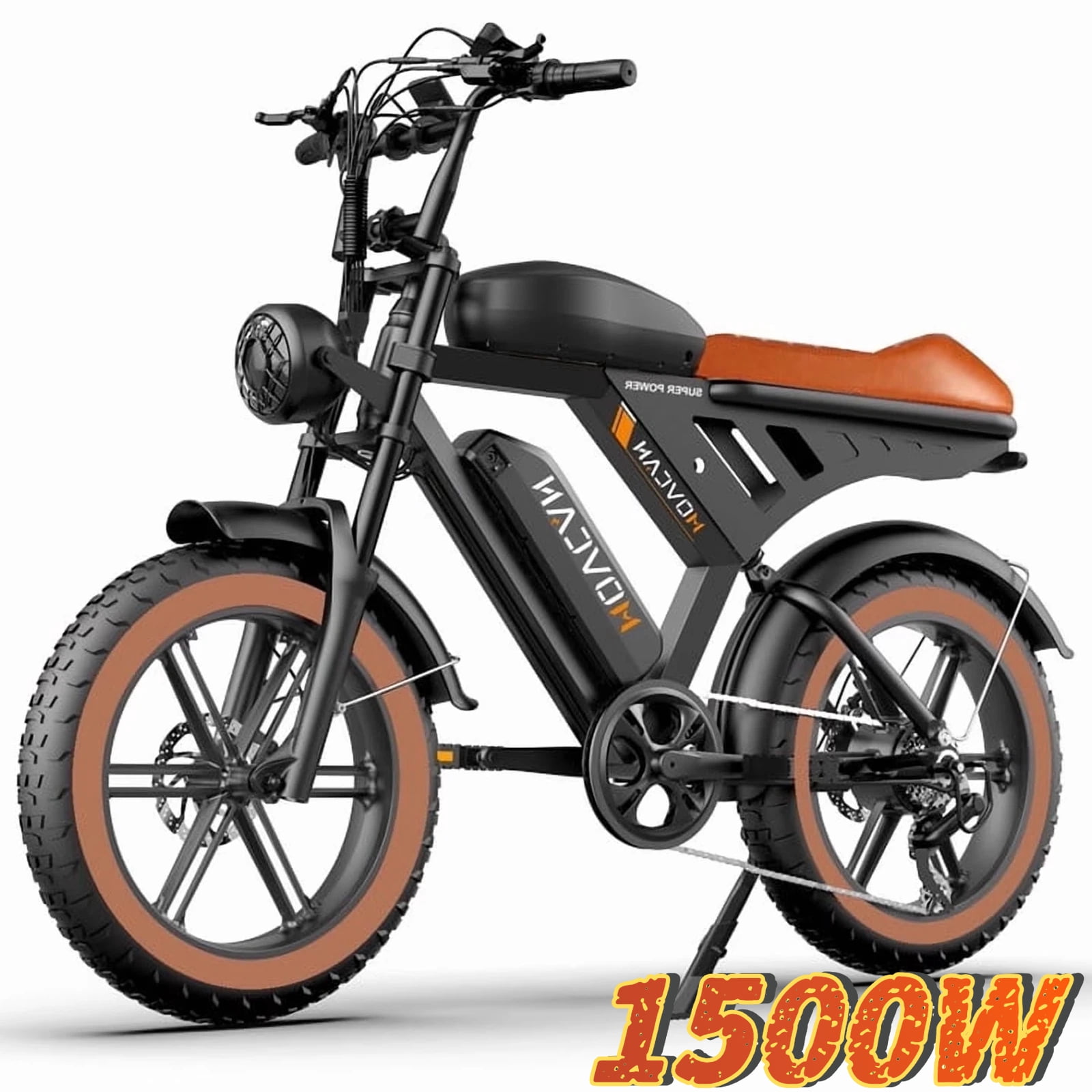 1500W 32MPH Max speed Movcan V30Max Electric Bike for Adults,20" Fat Tire Off-Road Ebike,Dual Battery 48V 31.2Ah 120 Miles range, Hydraulic Brake Shimano 7-Speed UL2849