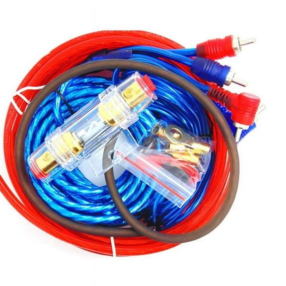 1500W Audio Speakers Wiring Kit 8GA Car Subwoofer Cable 60 AMP Fuse Holder Speaker Ins pwm25