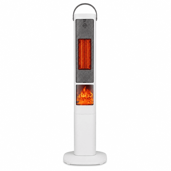 1500W Ceramic Tower Heater with 3D Flame Remote Control