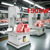 1500W Commercial Electric Meat and Bone Bandsaw, Countertop Bone Sawing Machine for Factory Steel Meat Cutting Machine With Work beach 19" x 14"