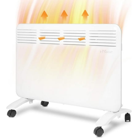 1500W Convection Panel Heater Under Desk, Freestanding/Wall Mountable Quiet Space Heater, Energy Efficient, Overheat Protection, No Fan, Blowing Electric Heater Suit for Bedroom, Bathroom, Office