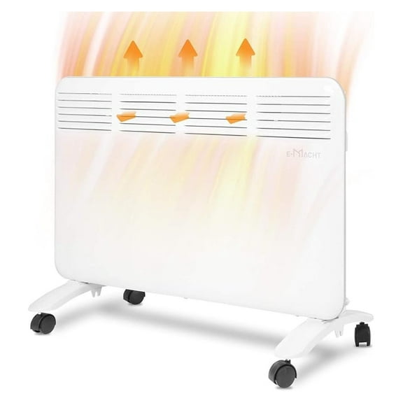 1500W Convection Panel Heater Under Desk, Freestanding/Wall Mountable Quiet Space Heater, Energy Efficient, Overheat Protection, No Fan, Blowing Electric Heater Suit for Bedroom, Bathroom, Office