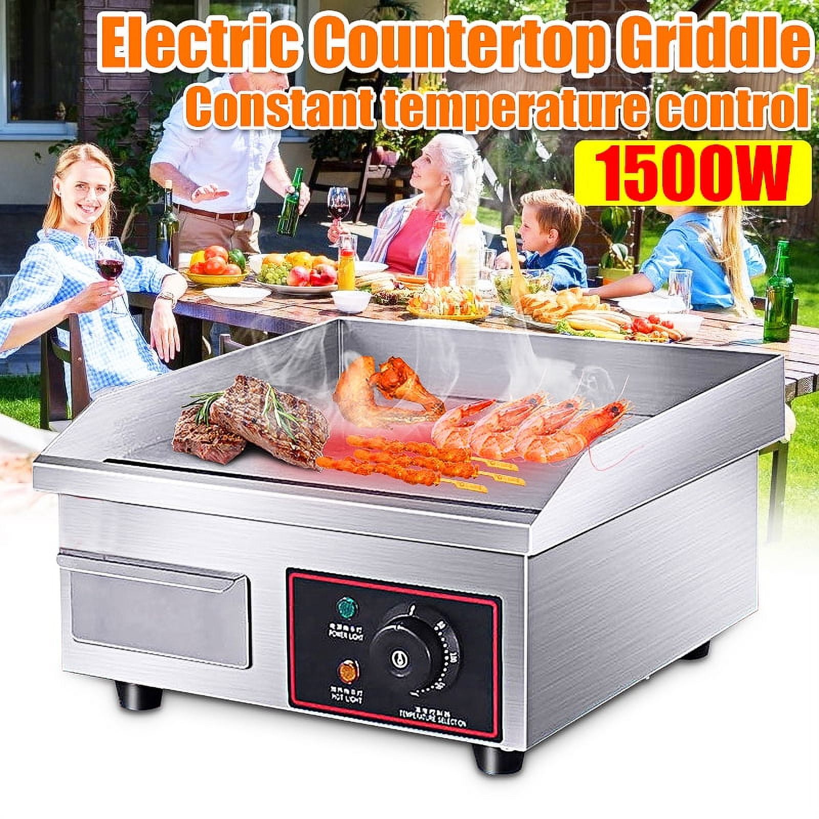 1500W Electric Countertop Griddle Flat Top Commercial Restaurant Grill BBQ 1500W Electric Countertop Griddle Flat Top Commercial Restaurant Grill BBQ