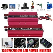 1500W DC 12V to AC 110V/220V Power Inverter Converter With Dual Outlets for Home Car Outdoor Use