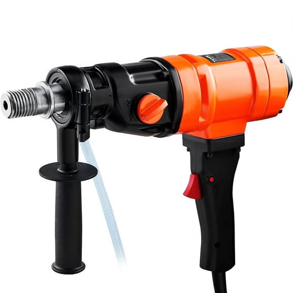 1500W Diamond Core Drill Machine, 4In Handheld Wet Concrete Core Drill, 1100-2400Rpm, 1-1/4" Thread, 2 Bubble Levels