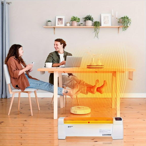 1500W Digital Baseboard Heater, Indoor Convection Heater with Digital Thermostat, Overheat Protection & Quiet Operation, White