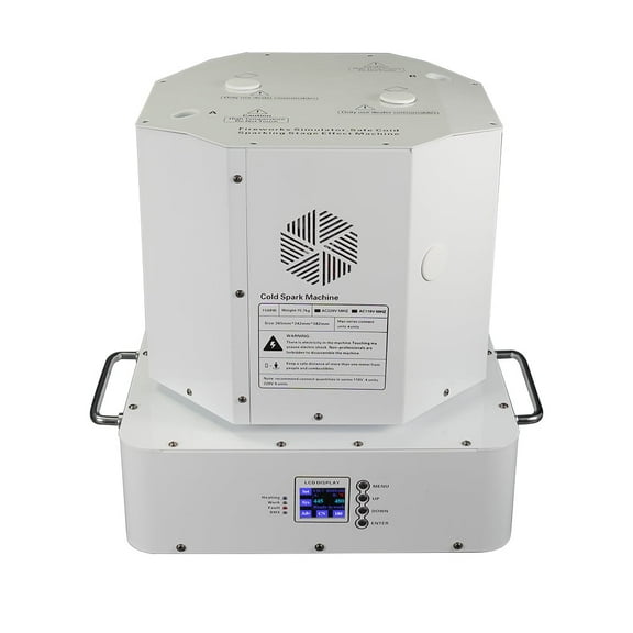 1500W Double Head Cold Spark Machine DMX512 Firework Machine 3-16ft Adjustable for Wedding Stage Party DJ Disco,White