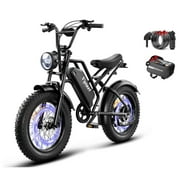 1500W Electric Bike, 20 Fat Tire E-Mountain Bikes, 48V 18Ah 32MPH Ebike for Adults Full Suspension UL2849, All-Terrain E-Bike, Black