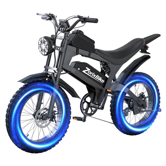 1500W Electric Bike for Adults, 48V Removable Battery, 20" Fat Tire Mountain Ebike, Dual Disc Brakes, Full Suspension 7 Speeds Bicycle 5 Riding Modes