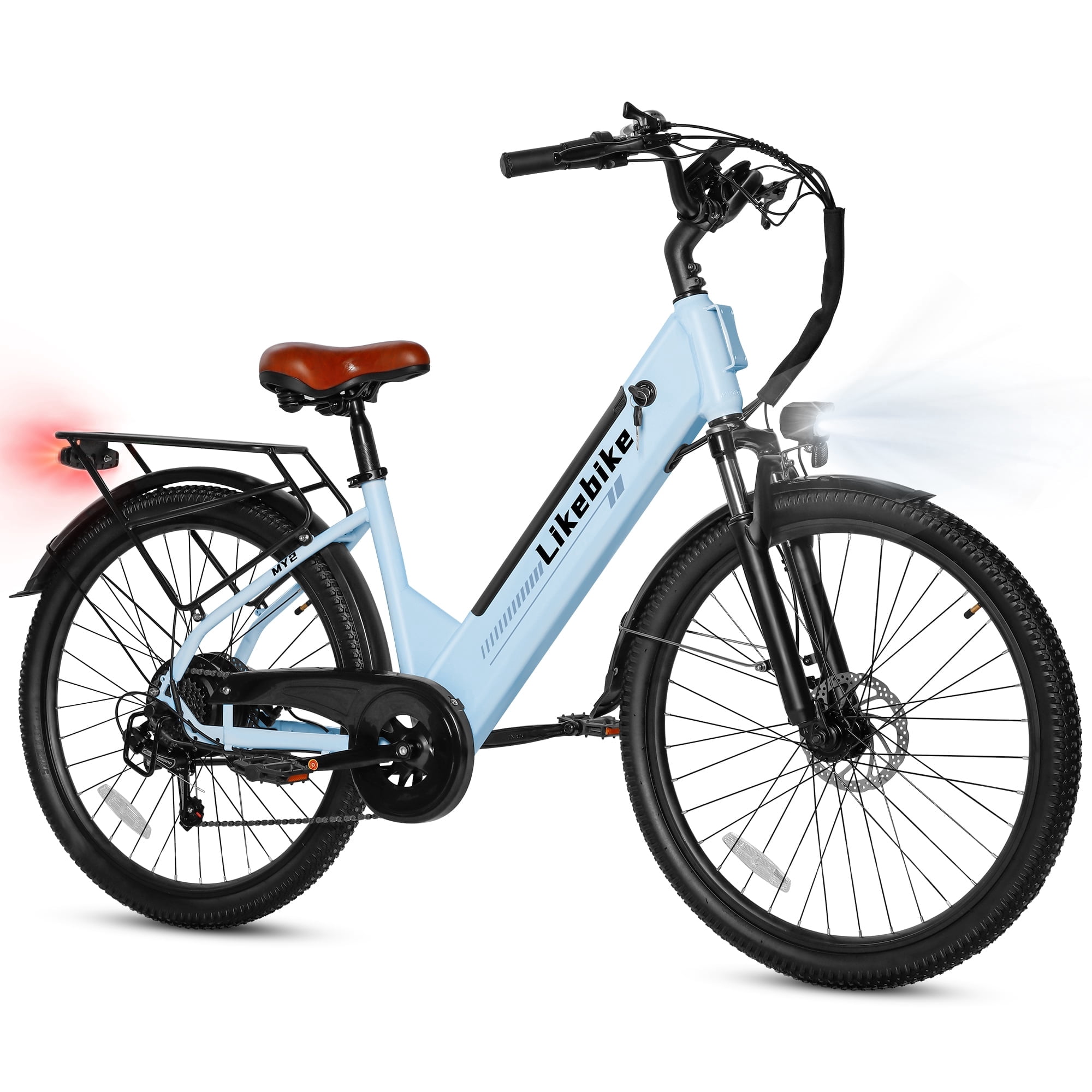 1500W Electric Bike for Adults,26" Electric Mountain Bike, 48V 15Ah Removable Battery, 28MPH, 7 Speed E Bike,E-bike UL2849, Blue