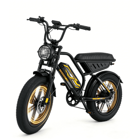 1500W Electric Bike for Adults,35mph 48V 15.6AH 20" Fat Tire Electric Bicycle Full Suspension Moutain Ebike, UL2849