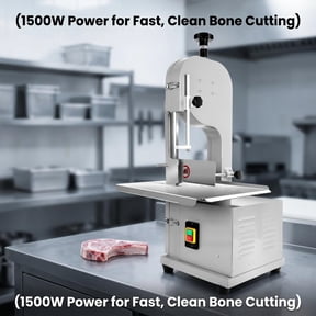 1500W Electric Bone Saw Machine, Stainless Steel Build for Clean & Fast Cutting, 19"x15" Large Worktable, 0.04"-5" Thickness Adjustable, Frozen Meat & Fresh Bone Cutter for Ribs Pork Beef