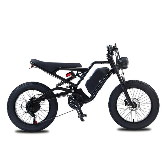 1500W Electric Dirt Bike for Adults,48V 18AH Battery Electric Mountain Bike,20" Tire,Black