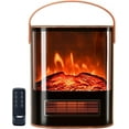 thumbnail image 1 of 1500W Electric Fireplace Stove, 16" H Freestanding Heater with Remote, Timer, Realistic Flame Effect, Adjustable Temperature, Overheat & Tip-Over Protections for Bedroom Living Room Dorm, 1 of 8
