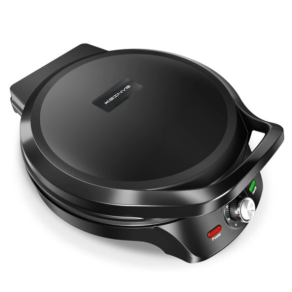 1500W Pizza Maker, 2-in-1 Indoor Grill and Pizza Maker with 30-Min Timer and Auto Shut-Off, 180° Open for BBQ, Steak, Burgers, Salmon, Veggies, and More