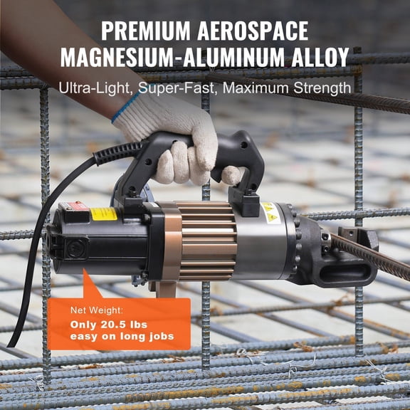 1500W Electric Hydraulic Rebar Cutter, Cuts #7 Rebar (7/8 Inch / 4-22mm) - Heavy Duty Steel Reinforcement Bar Cutting Tool