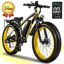 EOEOTWO 1500W Electric Mountain Bike for Adults,48V 15Ah 60Miles Longe Range, 34MPH Fast Cruiser Ebike, 26'' Fat Tire All-Terrain E-Bicycle with LED Display