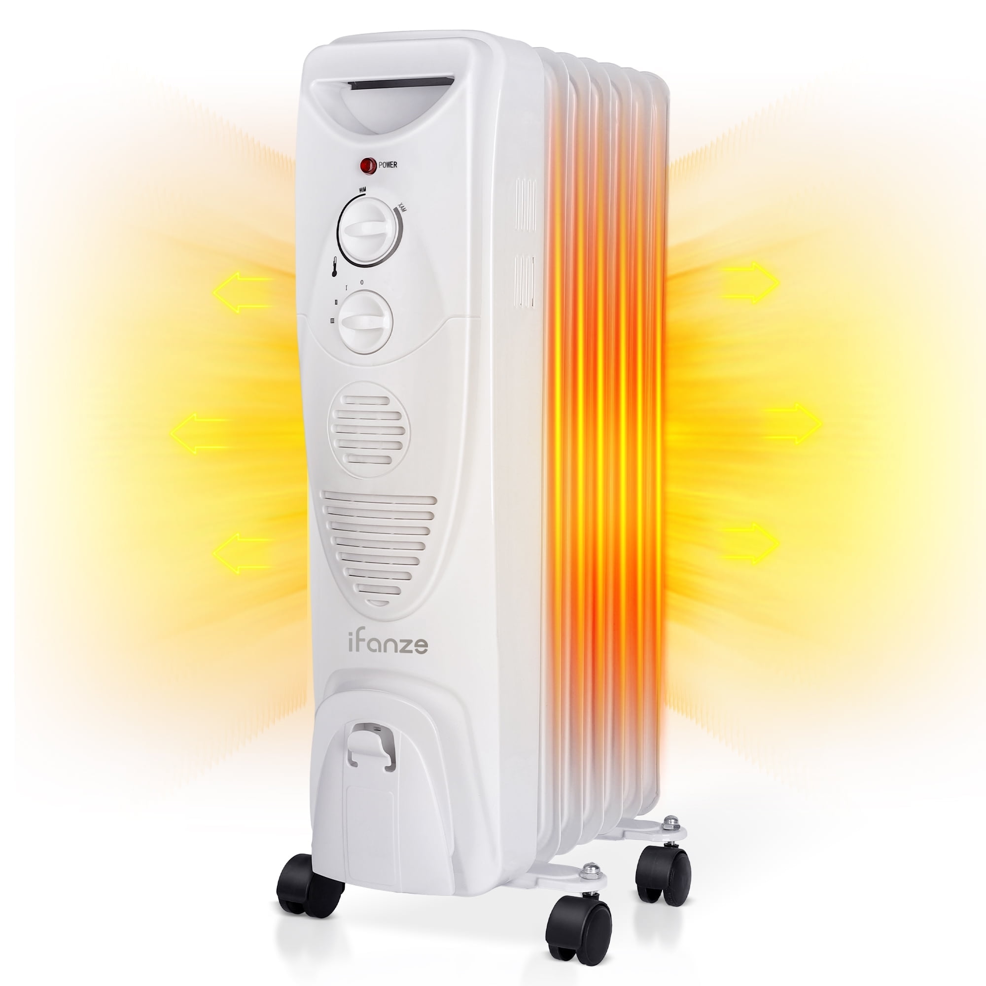 Oil Filled Radiator Heater With Thermostat 1500W Electric Oil Filled Radiator Space Heater 7-Fin Thermostat Room