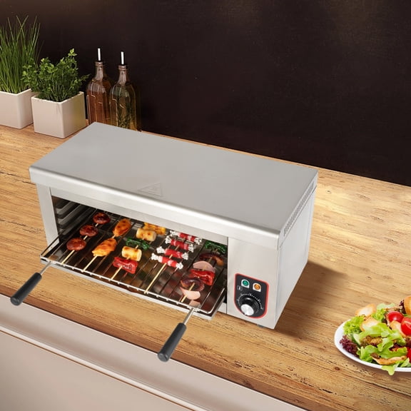 1500W Electric Oven Cheese Melter Salamander Broiler BBQ Gril Countertop Toaster