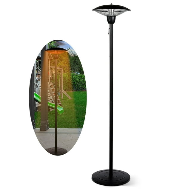 1500W Electric Patio Outdoor Heater Free Standing Heater Outdoor Patio