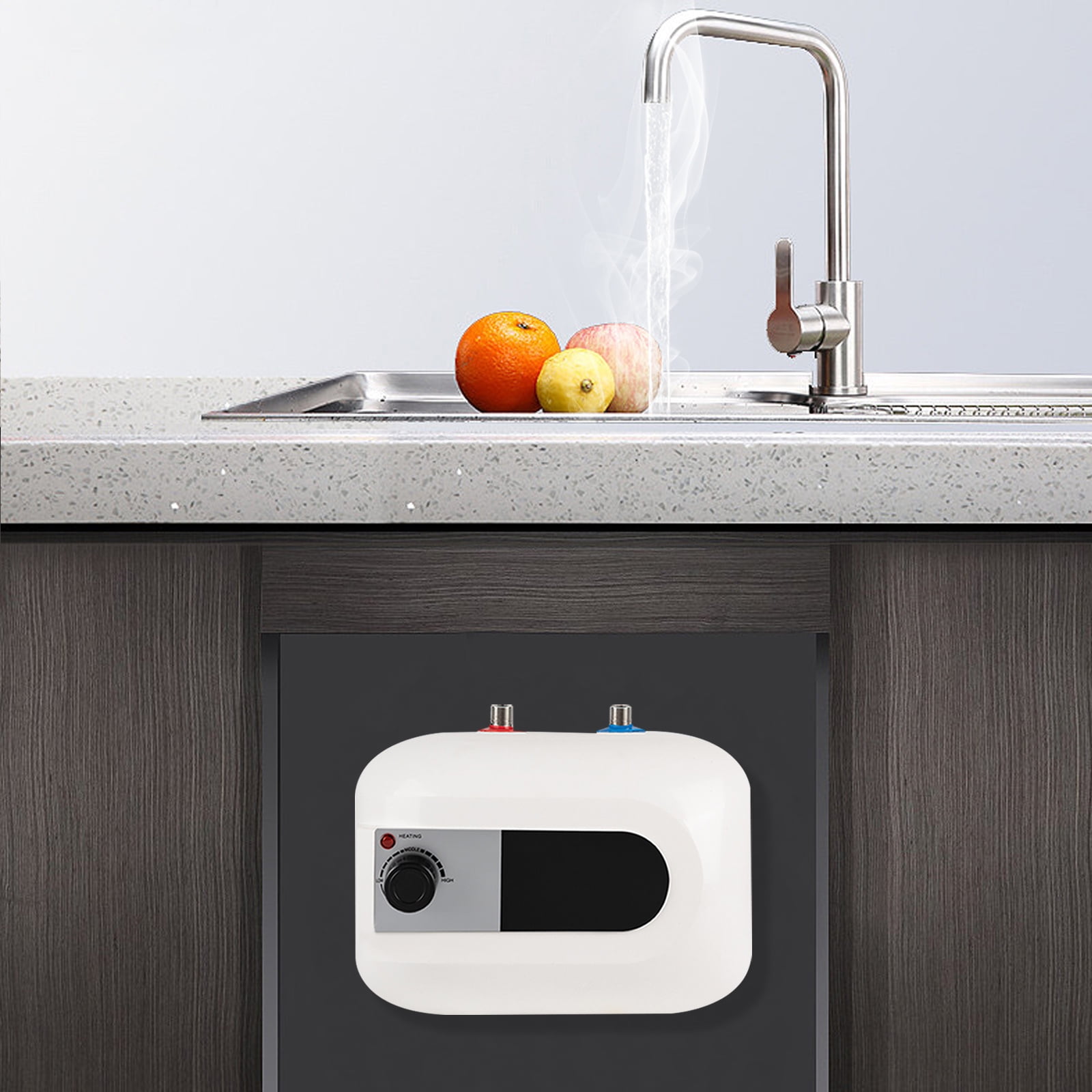 1500W Electric Water Heater – 1.6 Gallon, Stainless Steel, Fast Heating, Energy Efficient, for Home Use