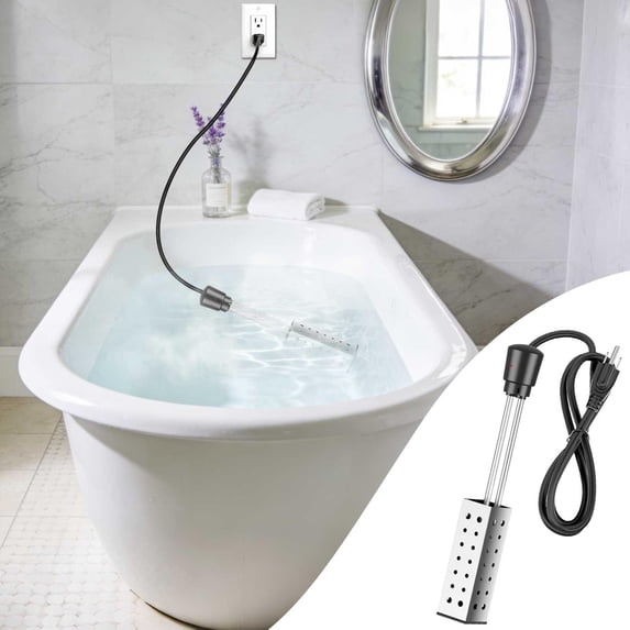 1500W Fast Heating Electric Water Heater Rod (ETL Certified) – Portable Immersion Heater for Pools/Bathtubs, Overheat Protection, Warm-Up for Outdoor/Indoor Tubs & Residential Spas, 14in, Multicolor