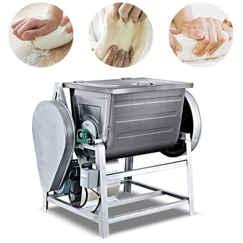 1500W Flour Mixing Machine, 30-Quart Stainless Steel Mixing Bowl, 15KGCapacity,Double Belts & Gears, Forward/Reverse Rotation, Commercial Electric Flour Meat Mixing Mixer