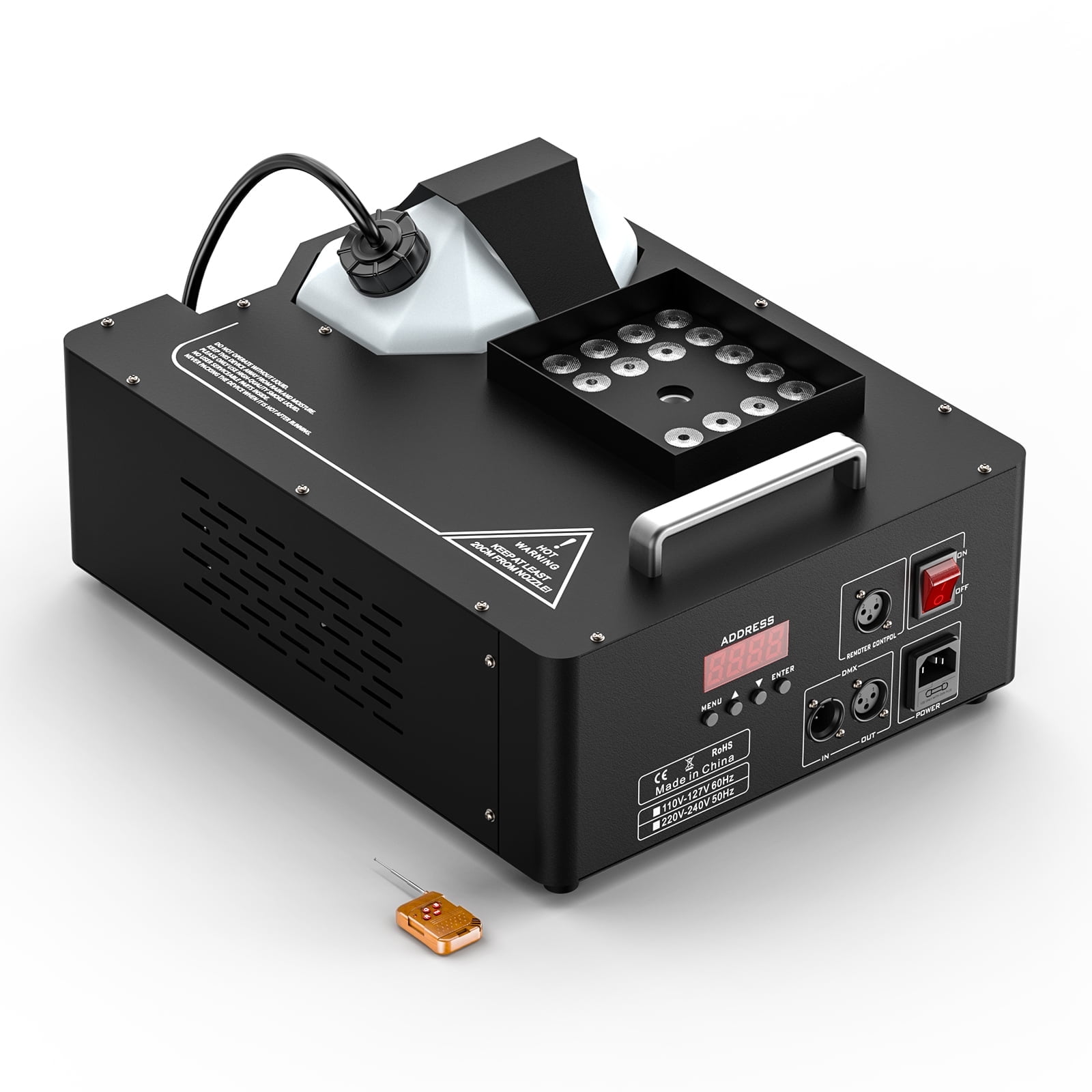 1500W Fog Machine with RGB 3-IN-1 24 LED Lights, DMX & Remote Control for DJ Stage Show, Wedding, Party, Halloween