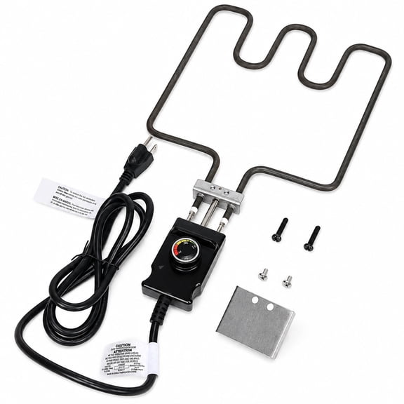 1500W Heating Element with Adjustable Thermostat Cord, Replacement Parts for Masterbuilt Electric Smoker, Grill and Turkey Fryer