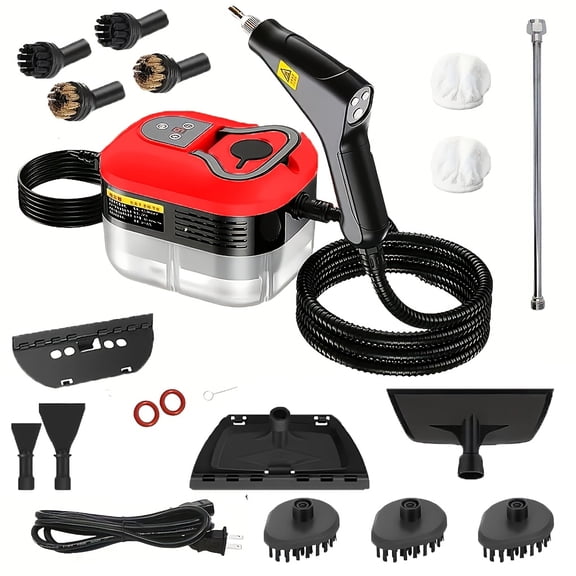 1500W High-Capacity Handheld Steam Cleaner, Multi-Functional Steam Washer with 19 Accessories & Detachable Brushes, Ideal for Kitchen, Windows, Cars & Home Cleaning