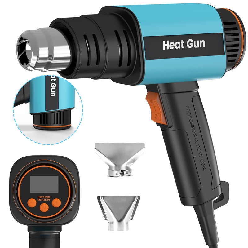 1500W Hot Air Gun with Digital LCD Display HD, Thawing, Heatsharink Tube, Paint Removal, Loosening Rusty Bolts