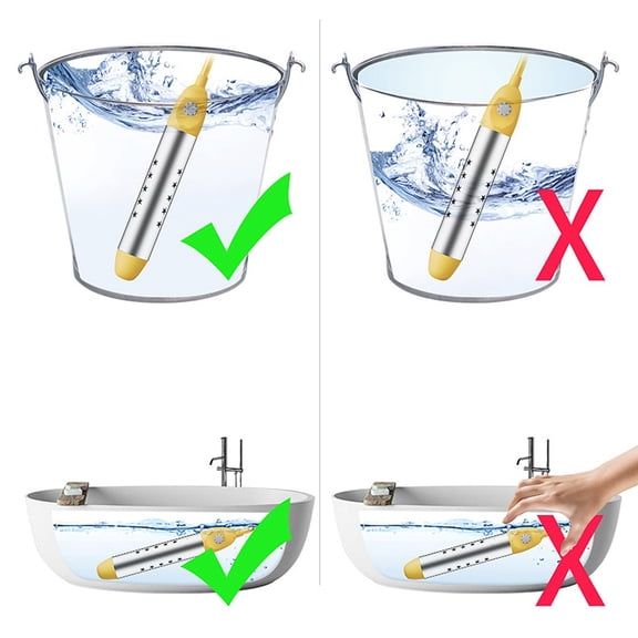 1500W Immersion Water Heater Portable Stainless Steel Pool Bathtub Heater Quick Heating with Safety Protection for Home Outdoor Use(Multicolor)