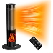 1500W Indoor Electric Space Heater with 3D Fireplace Portable, 3 Modes, Remote