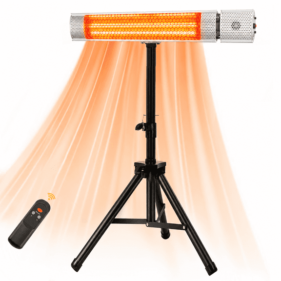 1500W Infrared Patio Heater Electric Outdoor Heater with Tripod Stand, Portable Carbon Infrared Heater for Patio Garage Indoor Outdoor Use