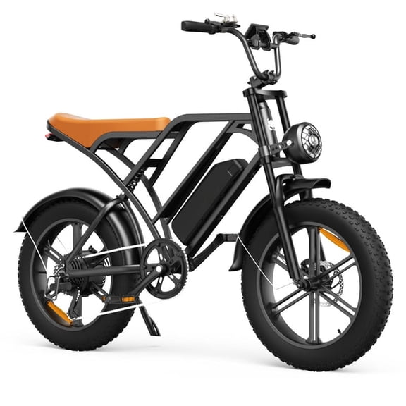 1500W Peak Electric Bike,20*4.0" Fat Tire Fat Tire E-Bike with 48V Removable Battery,Max 28MPH,50+ Mile Range,Black