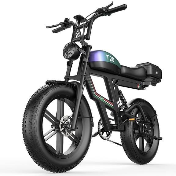1500W Peak Electric Bike for Adults-T20, 20"4.0 Fat Tire Ebike, 7-Speed 48V 20Ah Cargo Ebike,All-Terrain Off-Road Electric Mountain Bicycle,Full Suspension /Disc Brake UL2849, 440Lbs