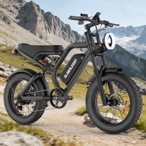 GLOBALKEEP 1500W Peak Electric Mountain Bike for Adults, 48V 15Ah Battery, 20" Fat Tire E-Bike, Dual Suspension E-Mountain Bicycle,32MPH, 7-Speed, UL2849