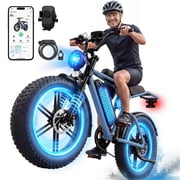Pescroa E-Bikes for Adults, 750W Motor Electric Bike for Adults, 20" Fat Tire Electric Bike with 70-90 Miles, 7-Speed Electric Mountain Bike with APP Control