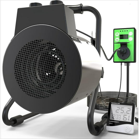 1500W Portable Electric Heater with Digital Thermostat and Overheat Protection for Indoor/Outdoor Use